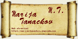 Marija Tanackov vizit kartica